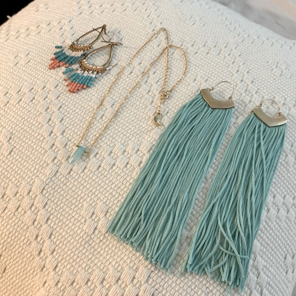 SOLD 14k gold Luna Norte Quartz necklace w/ earrings